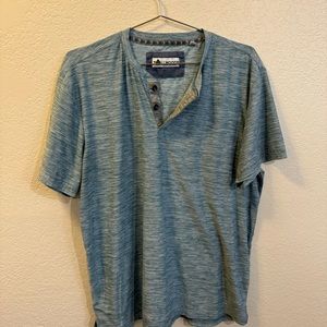 Tallwoods Shirt Quarter Button Mens Size XL Green Polyester Henley Collar